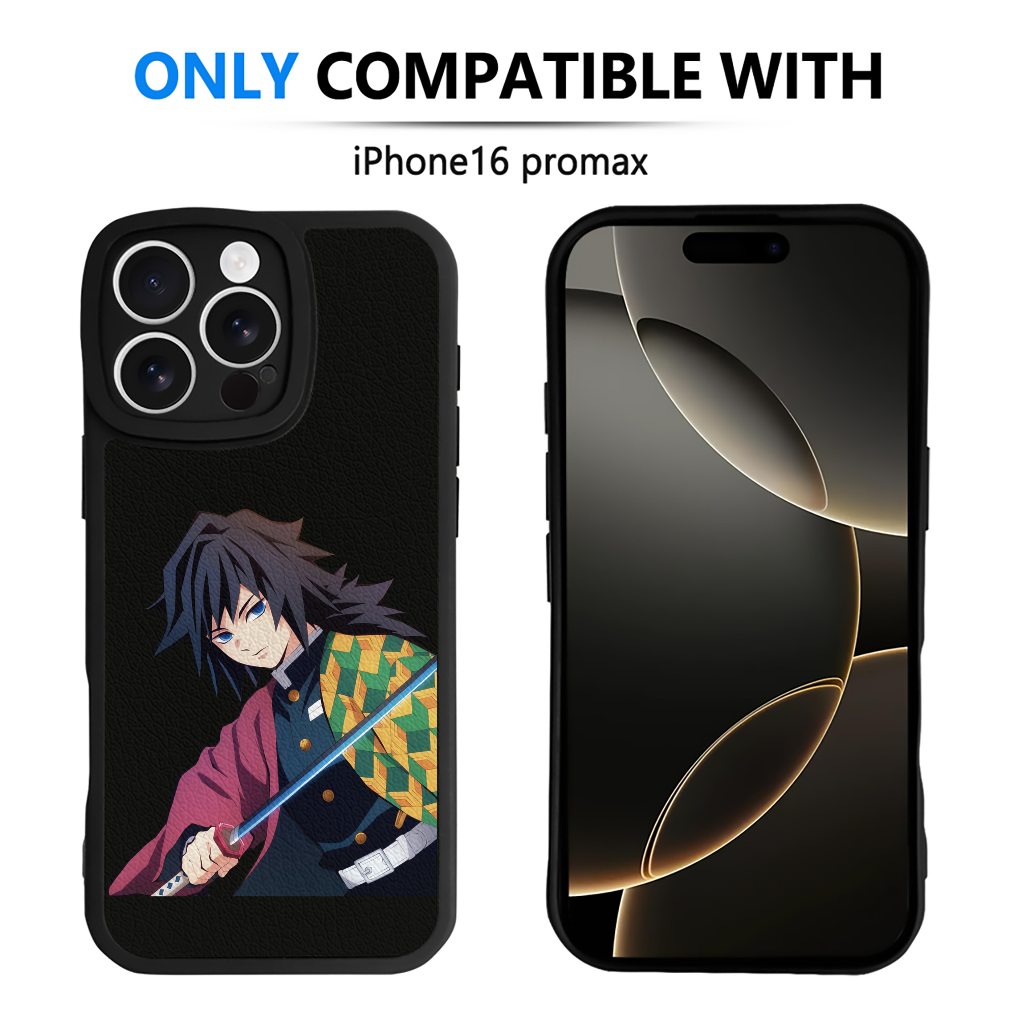 （画像用） 鬼滅の刃（きめつのやいば）水柱-冨岡 義勇／とみおか ぎゆう Tomioka Giyuu 【iPhone 16シリーズ対応】シリコンスマホケース（レザー調） 材質：シリコン